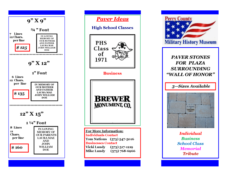 Wall of Honor Paver page 1